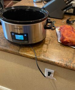 Crock-Pot 7 Quart Portable Programmable Slow Cooker with Timer and Locking Lid, Stainless Steel 58 81Xk9dsnWL