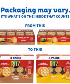 Alternative view of RITZ Peanut Butter Sandwich Cracker Snacks and Cheese Sandwich Crackers, Snack Crackers Variety Pack, Christmas Crackers, 32 Snack Packs Peanut Butter & Cheese 1.38 Ounce (Pack of 32)
