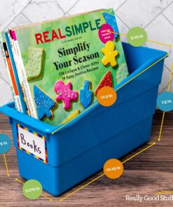 Really Good Stuff Rainbow Organizing Bins, Premium Plastic Book Holders With Name Labels, Vertical Storage & Organization for Classroom & Home, Color Code Files, Books, Binders, Supplies, 12 pk 11 81Xl1IMKA0L