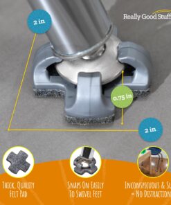 Really Good Stuff Fuzzy Feet Chair Glides, Noise Reducer for Classroom Chairs & Desks, Gliders Prevent Floor Scuffs & Scratches, Snap-On Chair Leg Cover, Quiet Felt Chair Sliders, 144 pcs 8 81Xlu1BnWfL