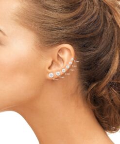 PAVOI Handpicked AAA+ 14K Gold Round White Freshwater Cultured Pearl Earrings | Pearl Earrings for Women Sterling Silver 6MM White Gold 19 81Xn lxkbL