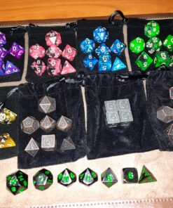 SmartDealsPro 5 x 7-Die Double-Colors Polyhedral Dice Sets with Pouches for D&D DND RPG MTG Dungeon and Dragons Table Board Roll Playing Games D4 D6 D8 D10 D% D12 D20 5-color Sets 92 81XnAroE2AL