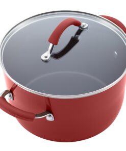 Rachael Ray Cucina Nonstick Cookware Pots and Pans Set, 12 Piece, Cranberry Red Cookware Set 38 81Xo4Fs287L