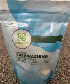 Grab Green Automatic Dishwashing Detergent Pods, 24 Count, Fragrance Free, Plant and Mineral Based, Superior Cleaning, Powerful Grease Removal, Brilliant Shine, Packaging May Vary 24 Count (Pack of 1) 29 81XoOHqwCvL