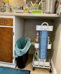 SimpleHouseware Heavy Duty 3-Tier Metal Utility Rolling Cart, White 25 81XoUlqJWkL