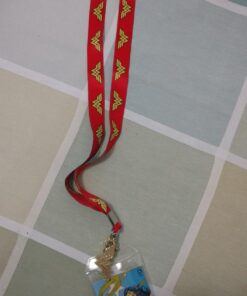 Wonder Woman Lanyard with Metal Charm and Clear ID Holder 16 81Xom9nri1L