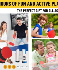IntegraFun Pro Ping Pong Paddle Set with Ping Pong Net- Bracket Clamps,3-star Ping Pong Balls, Storage Case - Retractable Net and Post Set Adjustable to any Table - Indoor Outdoor Games for Family 15 81XqarzOChL
