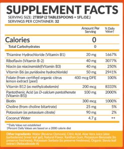Bio Naturals Vitamin B Complex Liquid Supplement - 100% Natural Energy Boost with Vitamins B1 B2 B3 B5 B6 B12 & Organic Coconut Water for Stress, Mental Focus & Healthy Immune System - 32 fl oz 16 81XrUjt32AL