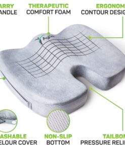 Seat Cushion for Desk Chair - Back Pain, Tailbone Relief, Coccyx, Butt, Hip Support - Ergonomic Office Chair Sciatica Car Pillow 31 81XrxtV5GxL