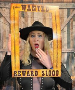 Beistle Wanted Photo Booth Fun Selfie Frame Western Party Supplies, 15.5" x 23.5", Multicolored 23 81XsO8nx0JL