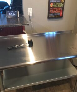 GRIDMANN Stainless Steel Kitchen Prep Table 48 x 24 Inches with Backsplash & Under Shelf, NSF Commercial Work Table for Restaurant and Home 48 in Long x 24 in Deep 36 81XsZ95 deL 1