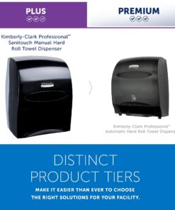 Kimberly-Clark Professional™ Sanitouch Manual Hard Roll Towel Dispenser (09996), Black, for Hard Roll Towels with a 1.75" core, 12.63" x 16.13" x 10.2" (Qty 1) 24 81XtPWjzCXL