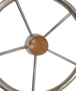 Pactrade Marine 13 1/2" Destroyer SS 304 Steering Wheel 5 Spoke Teak Wood Cap 13 81XuBk3bhaL