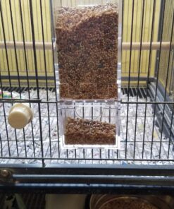 No Split Bird Seed Feeder for Cage,Parrot Automatic Foraging Systems Food Feeding Station with Perch,Heavty Acrylic,One-Step Moulding 30 81XuJ0rYOUL