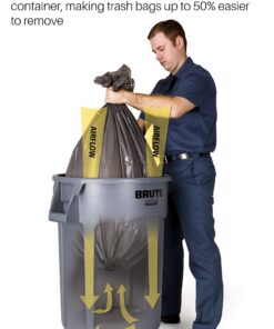 Rubbermaid Commercial Products BRUTE Heavy-Duty Round Trash/Garbage Can, 32-Gallon, Blue, Outdoor Waste Container for Home/Garage/Mall/Office/Stadium/Bathroom 1 Pack 18 81XuU9PoKFL