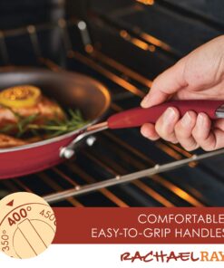 Rachael Ray Cucina Nonstick Cookware Pots and Pans Set, 12 Piece, Cranberry Red Cookware Set 32 81Xue46UpDL