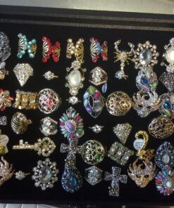 Novel Box Glass Top Black Jewelry Display Case 72 Slot Compartment Ring Tray 7 81XuoZQ5ZhL