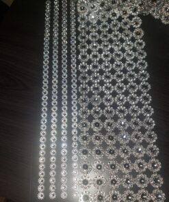 Diamond Flower Shape Mesh Wrap Roll Faux Rhinestone Crystal Ribbon 4" x 10 Yards (30 ft) … (Silver) Silver 26 81XxsCrb9pL