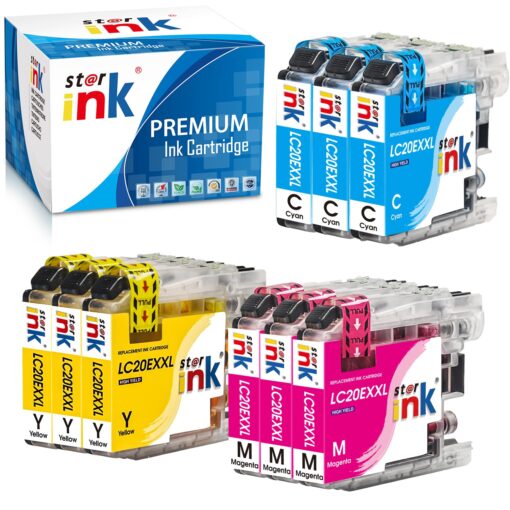 starink Compatible Ink Cartridge Replacement for Brother LC20e Color Work for MFC-J985DW MFC-J775DW MFC-J5920DW Printer(3 Cyan, 3 Magenta, 3 Yellow) 9-Pack