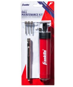 Franklin Sports Ball Pump Kit -7.4" - Perfect for Basketballs, Soccer Balls and More - Complete Hand Pump Kit with Needles, Flexible Hose, Air Pressure Gauge and Carry Bag,Red 30 81XyrceaohL