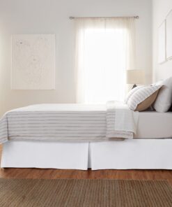 Amazon Basics Lightweight Pleated Bed Skirt, Twin, Bright White 10 81XzaevmWmL