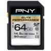 PNY Elite Performance 64GB High Speed SDXC Class 10 UHS-I, U1 Up to 90MB/sec Flash Card - P-SDX64U1H-GE 64 GB