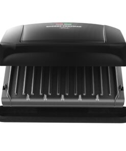 George Foreman 4-Serving Removable Plate Electric Grill and Panini Press, George Tough Non-Stick Coating, Drip Tray Catches Grease, Black 31 81Y d5tGd3L