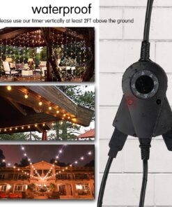 Outdoor Light Timer Waterproof, 24 Hours Plug in Timer with 2, 4, 6 or 8 Hours Countdown Mode, 3 Grounded Electrical Outlet for Outdoor Backyard Garden Patio Lights 3 Outlets-Timer 17 81Y hPcCWyL