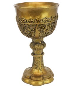 Alternative view of Design Toscano Golden Chalice of King Arthur Medieval Décor Decorative Gothic Goblet Sculpture, 5 Inches Wide, 5 Inches Deep, 9 Inches High, Metallic Gold Finish