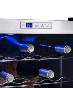 NewAir Compressor Wine Cooler Refrigerator in Stainless Steel | 33 Bottle Capacity | Freestanding or Built-In | UV Protected Glass Door with Lock and Handle 17 81Y1aYMSFL