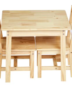 Alternative view of Amazon Basics Kids Solid Wood Table and 2 Chairs ,3 Piece Set, 20 x 24 x 21 inches, Natural