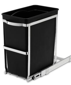 simplehuman 30 Liter / 8 Gallon Under Counter Kitchen Cabinet Pull-Out Trash Can, Heavy-Duty Steel Frame 33 81Y2AP6k5L