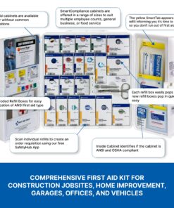First Aid Only 1000-FAE-0103 50-Person SmartCompliance OSHA First Aid Kit for Businesses, Large Plastic First Aid Cabinet with Medications, 245 Pieces 19 81Y2uvT0Y7L