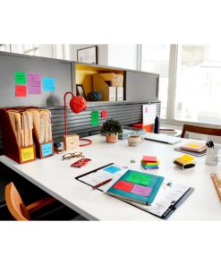 Post-it Super Sticky Notes, 3x3 in, 15 Pads, 2x the Sticking Power, Energy Boost, Bright Colors (Orange, Pink, Blue, Green), Recyclable (654-24SSAU-CP) 21 81Y3akhlPWL