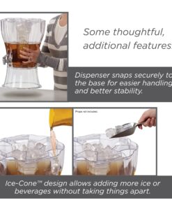 Buddeez Clear Drink 3.5 Gallon Plastic Beverage, Comes with Stand, Spigot, Ice Cone, Large Punch Dispenser for Parties 3.5 Gallon Dispenser 27 81Y3vkd0HTL