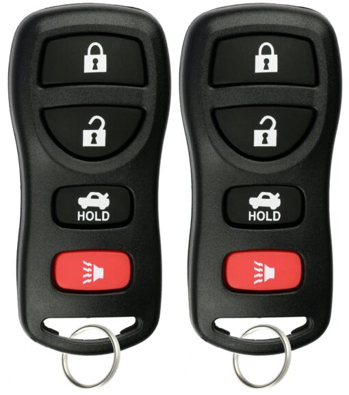 KeylessOption Keyless Entry Remote Control Car Key Fob for Nissan Infiniti KBRASTU15 (Pack of 2) Black