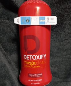 Detoxify Mega Clean Herbal Cleanse – Tropical Flavor – 32 oz – Liquid Detox Drink for Dietary Supplement – Enhanced with Milk Thistle Extract, Ginseng Root & Guarana Seed Extract - Plus Sticker 35 81Y5LnunEL