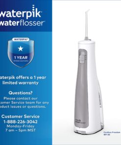 Waterpik Water Flosser Cordless Dental Oral Irrigator for Teeth with Portable Travel Bag and 3 Jet Tips, Cordless Freedom ADA Accepted, WF-03, White 21 81Y6P8kl0L
