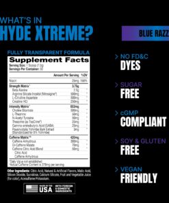 PROSUPPS® Mr. Hyde® Xtreme Pre-Workout Powder Energy Drink - Intense Sustained Energy, Pumps & Focus with Beta Alanine, Creatine & Nitrosigine, (30 Servings, Blue Razz Blitz) 20 81Y7iFTJhgL