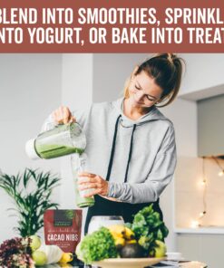 Viva Naturals Organic Cacao Nibs, 2 lb Bag (907g) - Keto Friendly and Vegan Unsweetened Chocolate Chip Substitute, Perfect for Gluten Free Baking, Cacao Nib Smoothies and More, Non-GMO and Gluten Free 2 Pound (Pack of 1) 19 81Y8aydrSiL