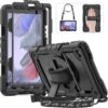 HXCASEAC Shockproof Case for Samsung Galaxy Tab A7 Lite with Screen Protector / 360 Rotating Hand Strap/Built-in Stand/Protective Carrying Case for Tab A7 lite 8.7 Case SM-T220 T225 T227, Black Black/Black 8.7 inch-Tab A7 lite 13 81Y9B5XCQAS