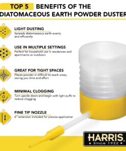 Harris Diatomaceous Earth Powder Duster with 6 Inch Extension Nozzle for Indoor and Outdoor Use 22 81Y9NHxuQ9L