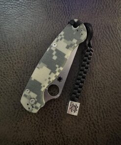 Spyderco - Black Lanyard with Silver Square Bead - Box-Weave Pattern - BEAD1LY 9 81Y9PdkeLyL
