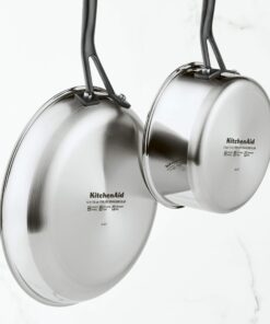 KitchenAid 5-Ply Clad Stainless Steel Cookware Pots and Pans Set, 10 Piece, Polished Stainless 25 81YCjDnpNAL