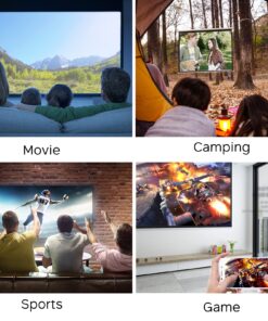 Meer Mini Projector,Portable Movie Projector,Smart Home Projector,Neat Projector for iOS,Android,Windows,PS5,Laptop,TV-Stick,Compatible with HDMI,USB,Audio,TF Card,AV and Remote Control YG300 39 81YDVIYQraL