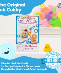 Alternative view of Original Tub Cubby Bath Toy Storage - Hanging Bath Toy Holder, with Suction & Adhesive Hooks, 14"x20" Mesh Net Shower Caddy for Kids Bathroom Decor, Bedroom & Car Toy Organizer - Bonus Hooks Original Tub Cubby