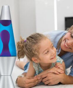 14.5-Inch Silver Base Lava Lamp with Purple Wax in Blue Liquid - 2118 Purple/Blue 20 81YIf5k6QDL