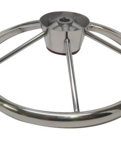 Pactrade Marine 13 1/2" Destroyer SS 304 Steering Wheel 5 Spoke Teak Wood Cap 15 81YJ9Xwi4SL