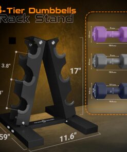 Fitness Republic Neoprene Dumbbells Weight Storage Rack - 2.0 MM Thick Steel Weight Organizer - Ideal Choice for Home Gym - Easy to Assemble and Store 15lb,17.5lb,20lb+3-Tier-Rack 12 81YJSbErx3L