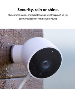 Google Nest Cam Outdoor - 1st Generation - Weatherproof Camera - Surveillance Camera with Night Vision - Control with Your Phone 1st Gen 1 Count (Pack of 1) Nest Cam (Outdoor, Wired) 42 81YKIFehVuL